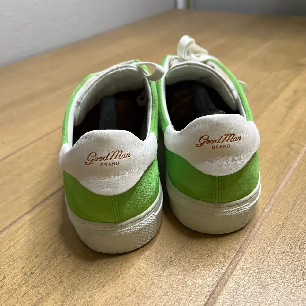 Good Man Brand Green Suede Low Top‎ Sneakers Made In Italy Men’s Size 9 Luxury